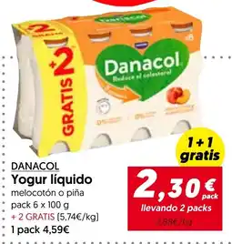 Hiper Usera Danacol yogur líquido oferta