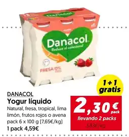 Hiper Usera Danacol yogur líquido oferta