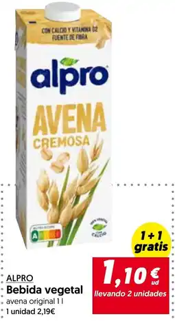 Hiper Usera alpro bebida vegetal avena original oferta