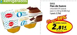 Hiper Usera Dhul flan de huevo chocolate 0% azúcar oferta