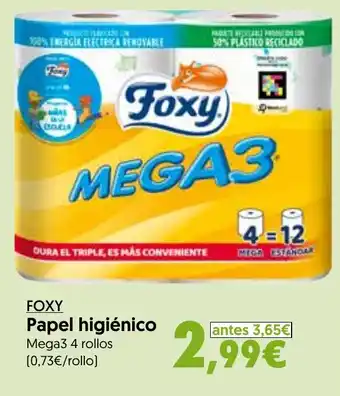 Foxy papel higiénico Mega3