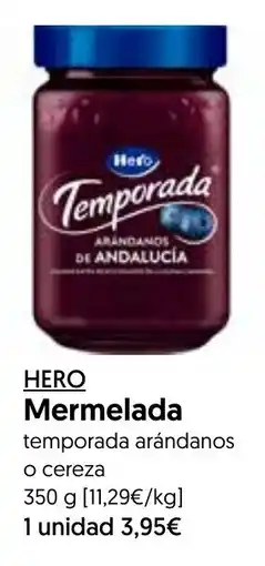 Hiper Usera Hero mermelada temporada arándanos o cereza oferta
