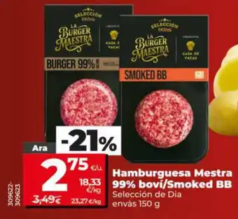 Maxi Dia La burger maestra hamburguesa mestra 99% boví/smoked bb oferta