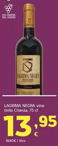 HiperDino Lagrima Negra vino tinto Crianza oferta