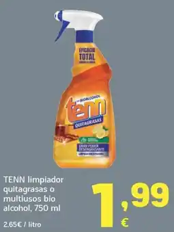 HiperDino Tenn limpiador quitagrasas o multiusos bio alcohol oferta