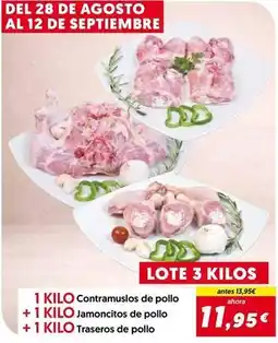 Hiper Usera Contramuslos de pollo + kilo jamoncitos de pollo + traseros de pollo oferta