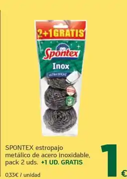 HiperDino Spontex estropajo metálico de acero inoxidable oferta