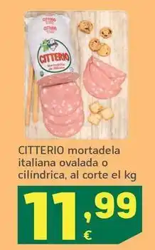 HiperDino Citterio - mortadela italiana ovalada oferta