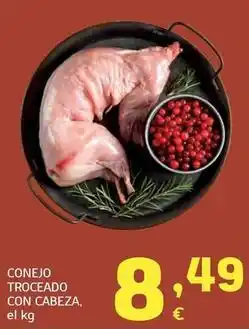 HiperDino Conejo troceado con cabeza oferta