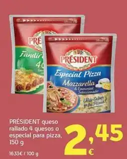 HiperDino Président - queso rallado 4 quesos oferta