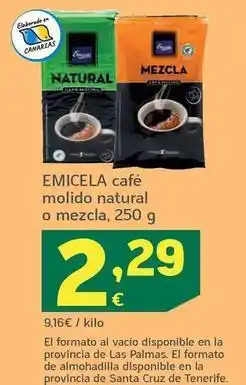 HiperDino Emicela - café molido natural oferta