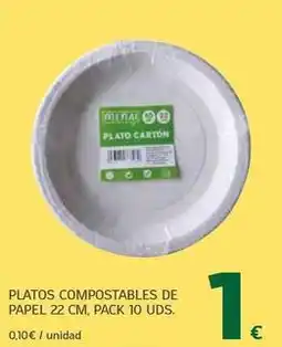 HiperDino Platos compostables de papel oferta