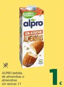 HiperDino Alpro - bebida de almendras o sin azúcar oferta