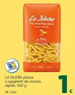 HiperDino La isleña - pluma o spaghetti de cocción rápida oferta