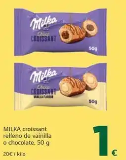 HiperDino Milka - croissant relleno de vainilla o chocolate oferta