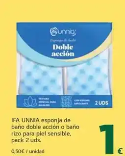 HiperDino Ifa unnia - esponja de baño doble acción o baño rizo para piel sensible oferta