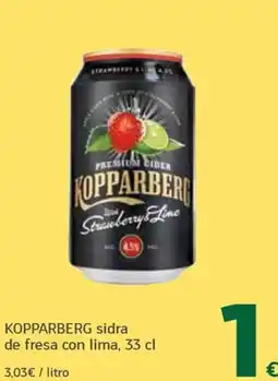 HiperDino Kopparberg sidra de fresa con lima oferta
