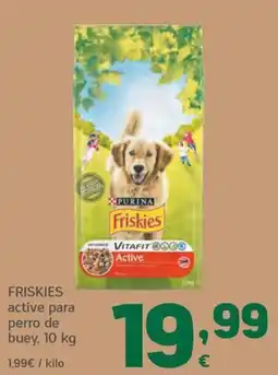 HiperDino Friskies active para perro de buey oferta