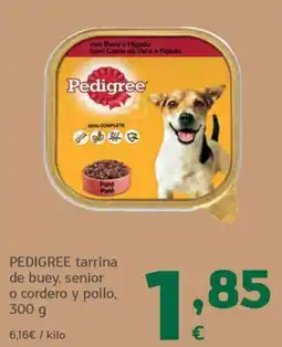 HiperDino Pedigree tarrina de buey, senior o cordero y pollo oferta