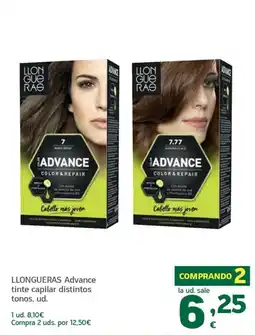 HiperDino Llongueras advance tinte capilar distintos tonos oferta