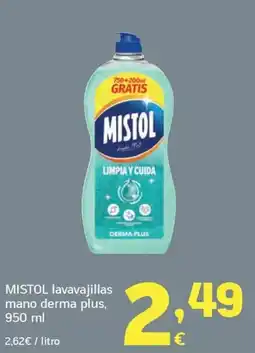 HiperDino Mistol lavavajillas mano derma plus oferta