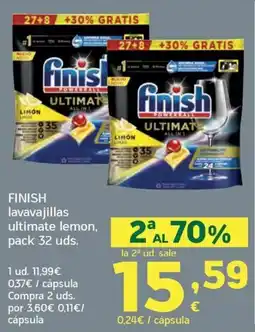 HiperDino finish lavavajillas ultimate lemon oferta