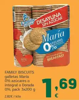 HiperDino Family Biscuits galletas María oferta
