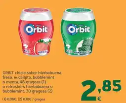 HiperDino Orbit chicle sabor hierbabuena, fresa, eucalipto, bubblemint o menta oferta