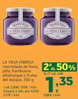 HiperDino la vieja fábrica mermelada de fresa, piña, frambuesa, albaricoque o frutas del bosque oferta