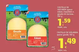 HiperDino Castillo de Holanda queso edam, maasdam o gouda sin lactosa oferta
