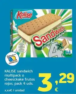 HiperDino Kalise sandwich multipack o cheesecake frutos rojos oferta