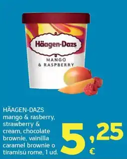 HiperDino Häagen-Dazs mango & rasberry, strawberry & cream, chocolate brownie, vainilla caramel brownie o tiramisú rome oferta