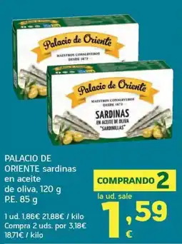 HiperDino Palacio de Oriente sardinas en aceite de oliva oferta