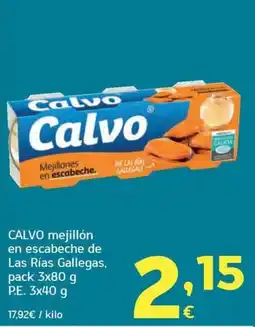 HiperDino Calvo mejillón en escabeche de Las Rías Gallegas oferta