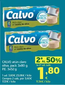 HiperDino Calvo atún claro oliva oferta