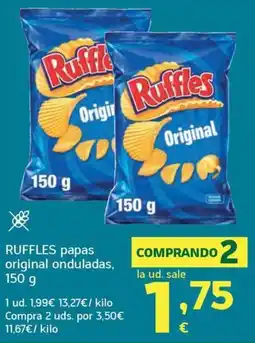 HiperDino Ruffles papas original onduladas oferta