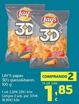 HiperDino Lay's 3d's queso&bacon oferta