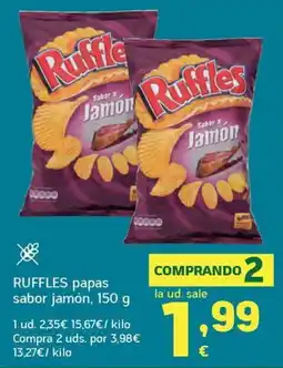 HiperDino Ruffles papas sabor jamón oferta