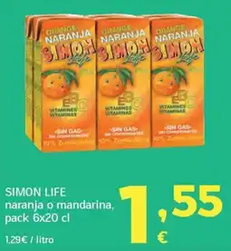 HiperDino simon life naranja o mandarina oferta