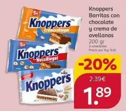 Rossmann Knoppers barritas con chocolate y crema de avellanas oferta