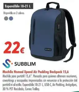 Zbitt Subblim Mochila Nomad Xpand Air Padding Backpack 15,6 oferta