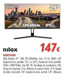 Zbitt nilox monitor 29" nXM29UW0 oferta