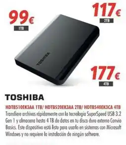 Zbitt Toshiba HDTB510EK3AA 1TB/ HDTB520EK3AA 2TB/ HDTB540EK3CA 4TB oferta