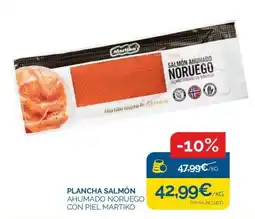 Supermercados La Despensa Martiko plancha salmón ahumado noruego con piel oferta