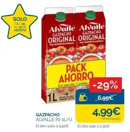 Supermercados La Despensa Alvalle gazpacho original oferta