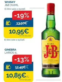 Supermercados La Despensa J&B whisky oferta