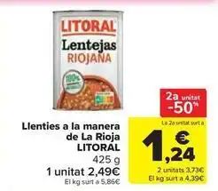 Litoral - llentias a la manera de la rioja
