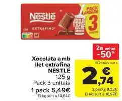 Carrefour Express Nestlé - xocolata amb llet extrafina oferta