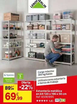 Leroy Merlin Leroy - estantería metalica en kit oferta
