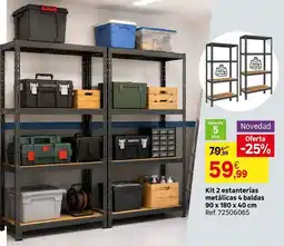 Leroy Merlin Kit 2 estanterias métaticas 4 balas oferta